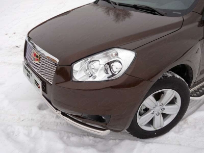 Защита передняя двойная 60-42 мм ТСС для Geely Emgrand X7 2013-2016