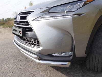 Защита передняя двойная 60-42 мм ТСС для Lexus NX-300h 2014-2017