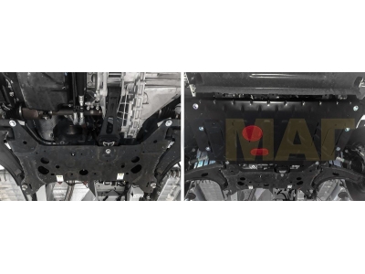 Защита картера и КПП Автоброня для переднего привода, сталь 2 мм для Ford Transit/Tourneo Custom 2013-2021